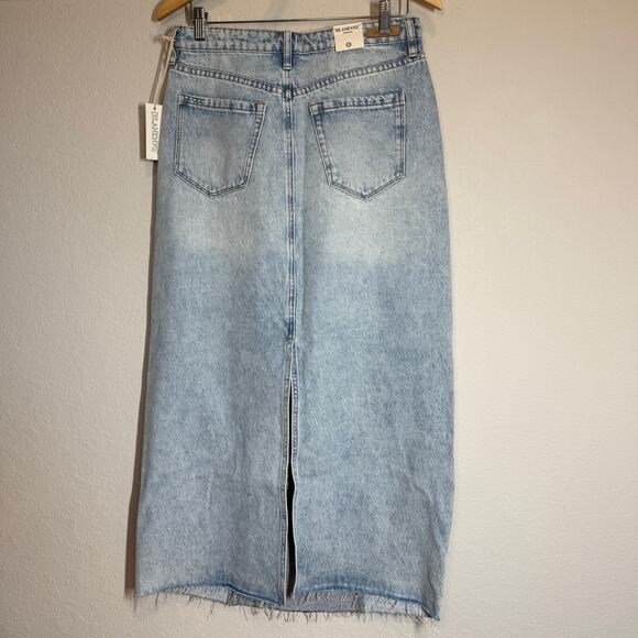 Women's Blank NYC Denim Blue Jean Patchwork Midi Skirt Size 28 NEW - Picture 7 of 10